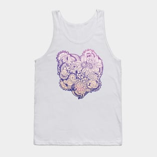 Floral abstract zentangle heart Tank Top